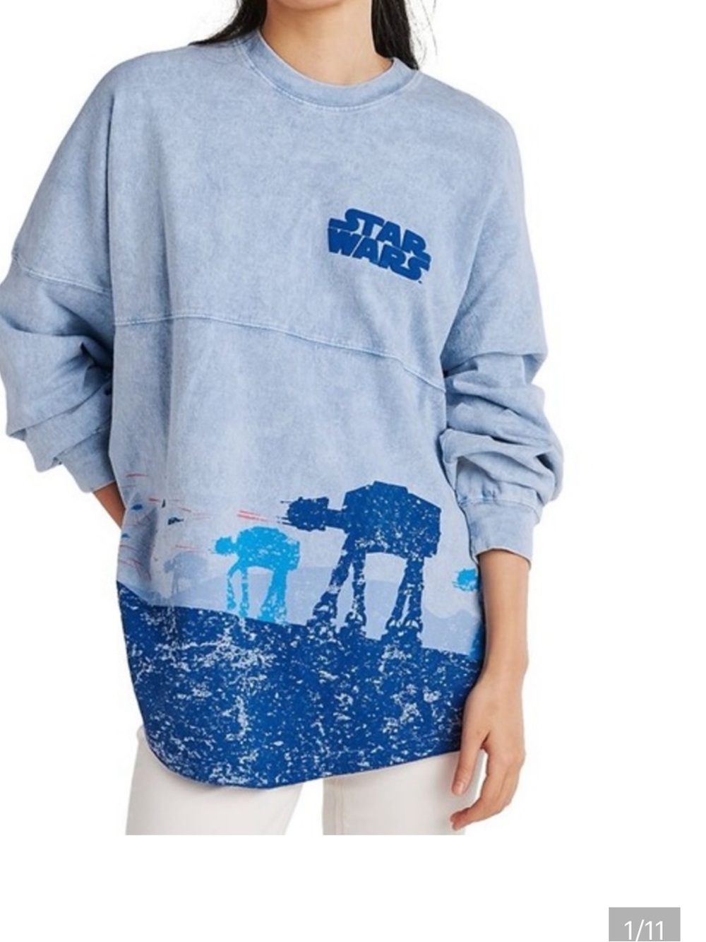 Disney + Star Wars Star Wars Spirt Light Blue Star Wars Graphic Crewneck Sweater